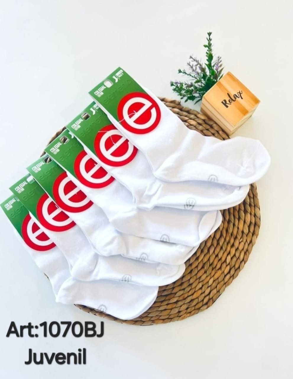 (art:1070bj) Elemento Media Juvenil Colegial 1/2 Caña Unisex Lisas - Imagen 3