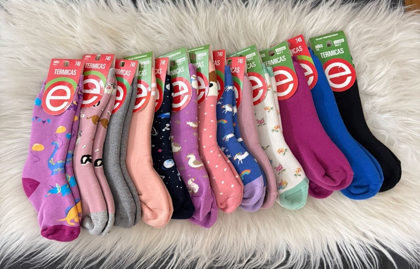 (art:750) Elemento Medias Termica Juvenil  3/4 de Caña Unisex Estampadas - Imagen 9