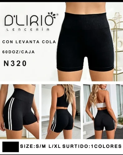 Shorts con Frunce Todo Negro