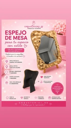 Espejo de Tocador Dorado