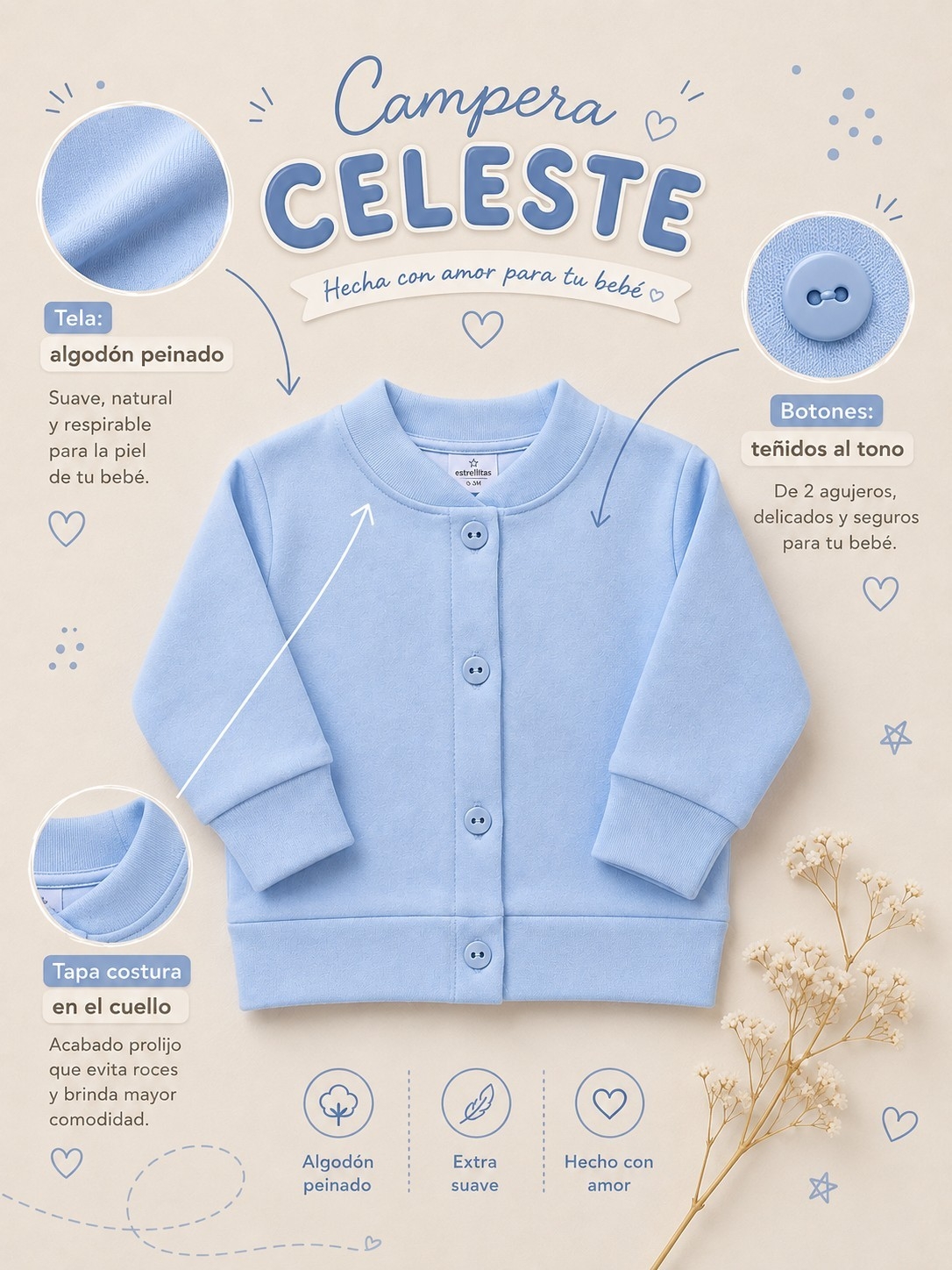 Campera Liviana de Algodón Peinado - Imagen 2