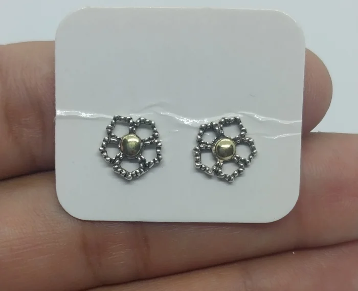 Aros Flor de Plata y Oro.