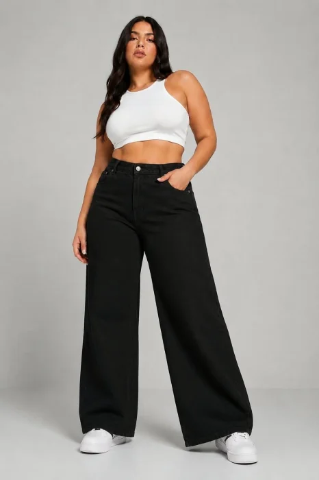Wide Leg Negro Rigido