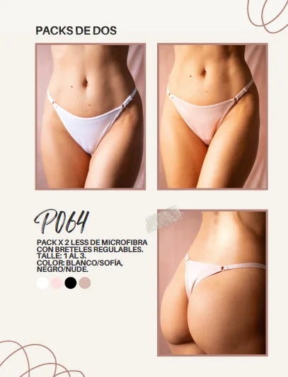 Pack X 2 Colaless Regulable Microfibra  Art. 64 Andressa