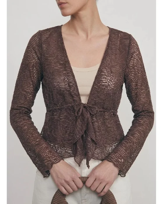 (em4748) Blusa Translucida Gasa con Brillo 5049