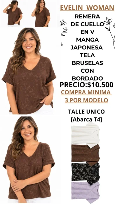Remera en V con Mangas Japonesas