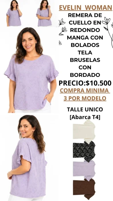 Remera con Volados en Mangas