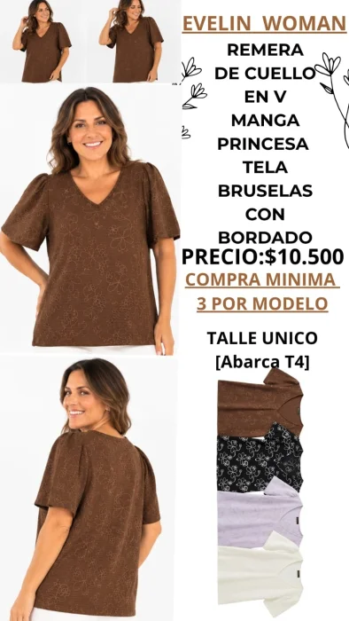 Remera en V con Mangas Princesas