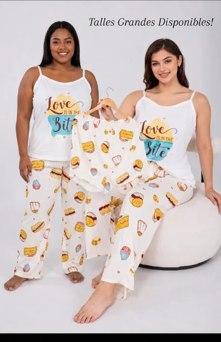 Pijamas Talles Grandes de 3 Piezas