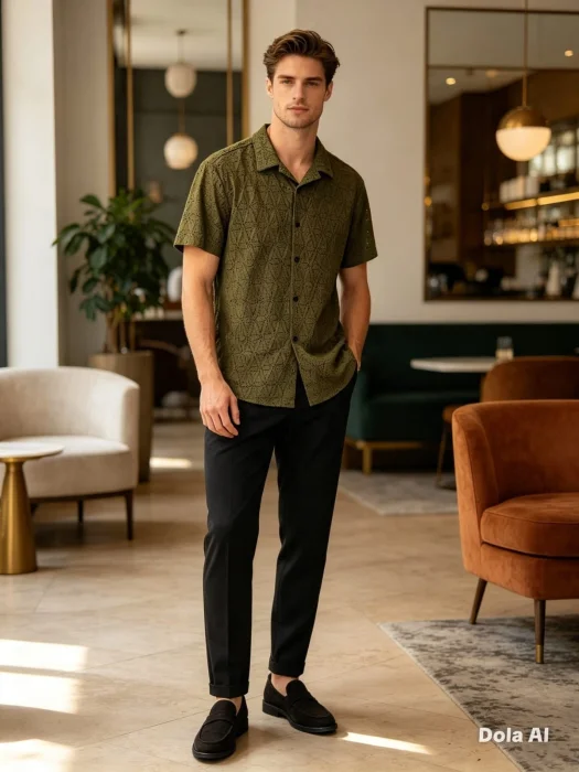 Camisas Broderi de Punto Hombre