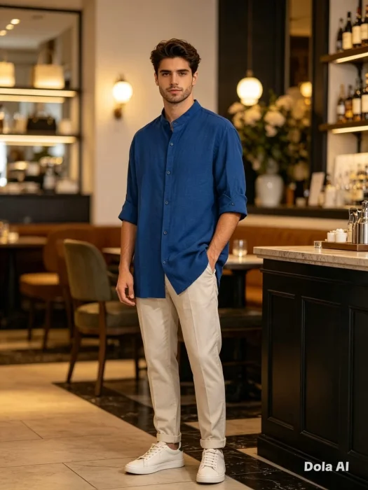 Camisas Lino Cey Manga 3/4 Hombre