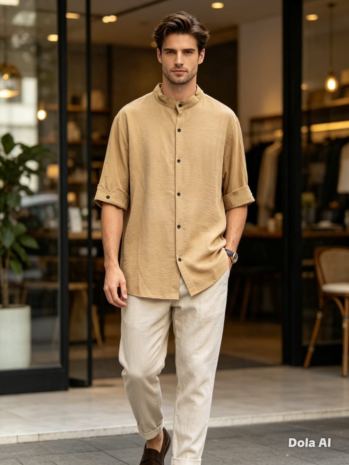 Camisas Lino Cey Manga 3/4 Hombre - Imagen 3