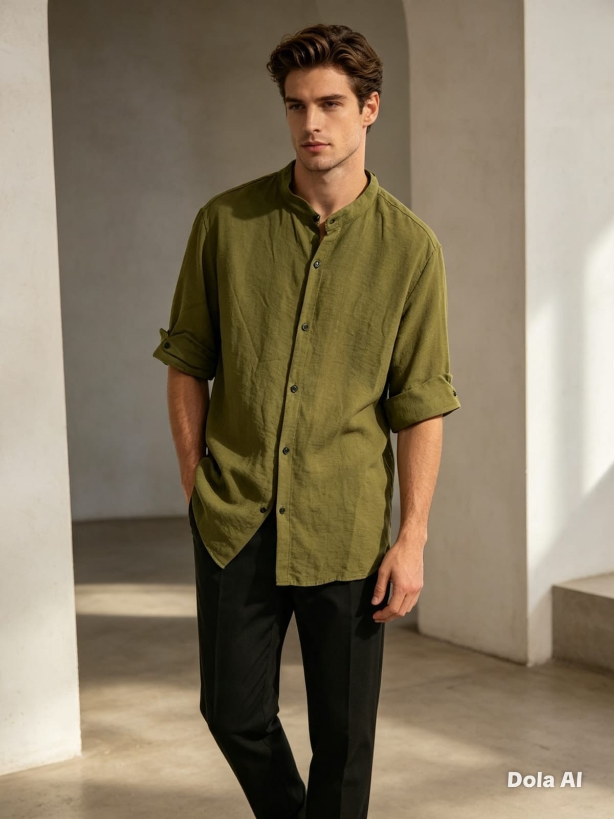 Camisas Lino Cey Manga 3/4 Hombre - Imagen 5
