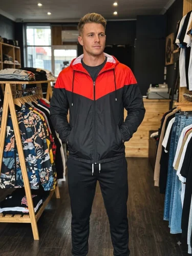 Campera Rompevietos de Hombre con Forro Red
