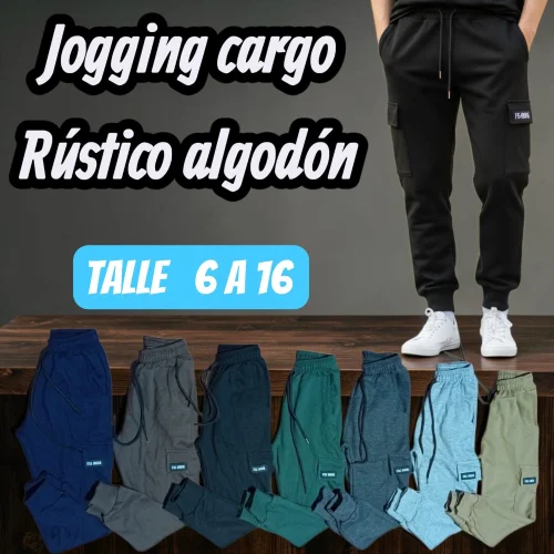 Jogging Cargo Rústico de Algodón