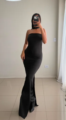 Vestido Estraple con Laso