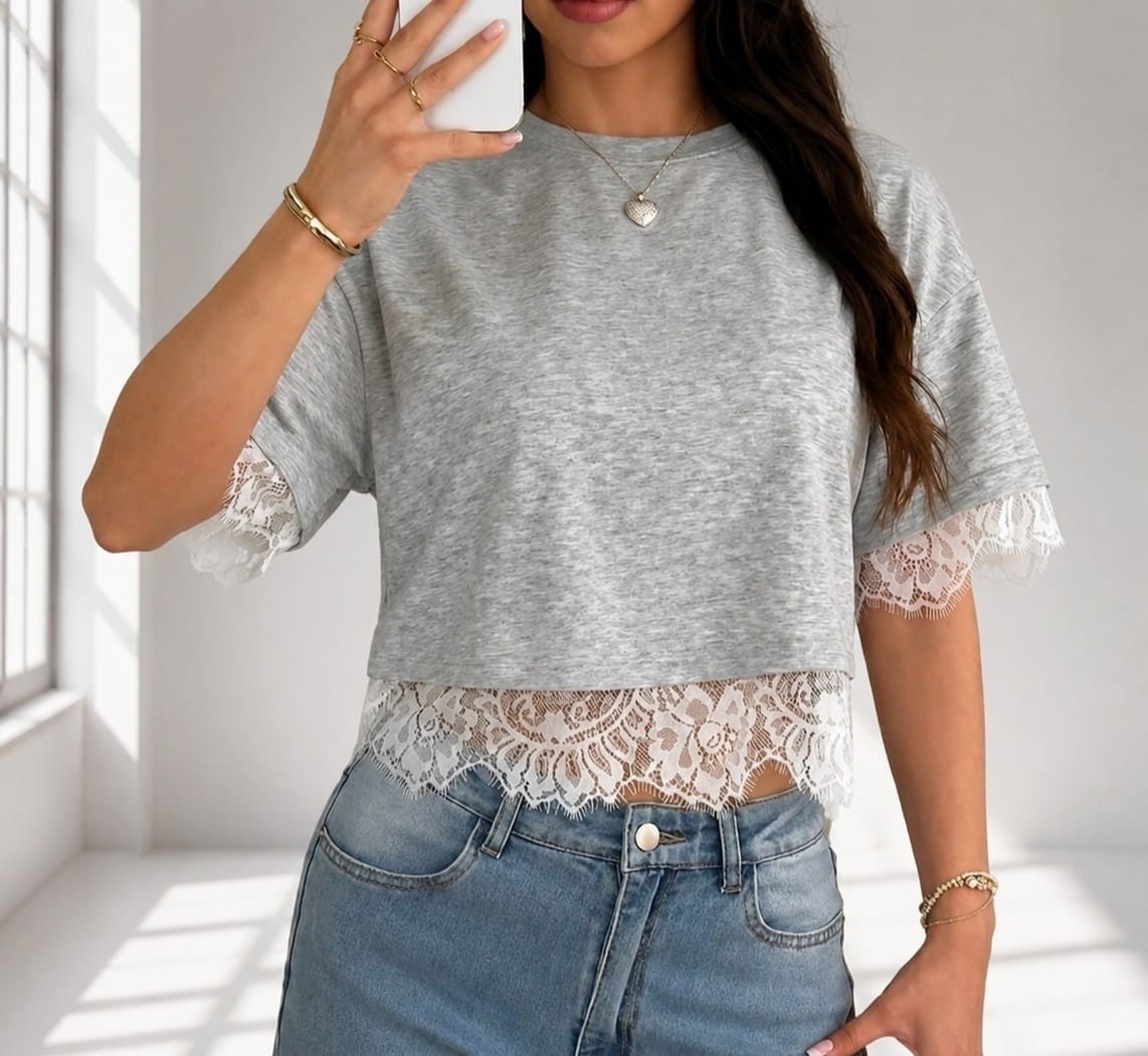 Remera Pupera  Puntilla Encaje - Imagen 2