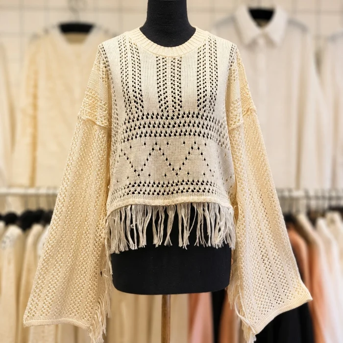 Sweater de Hilo con Fleco
