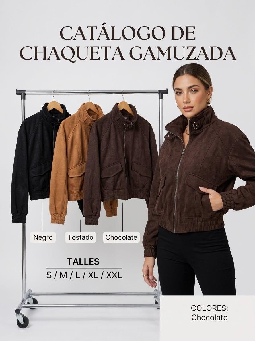 Jacketa Bomber Gamuzada - Imagen 3