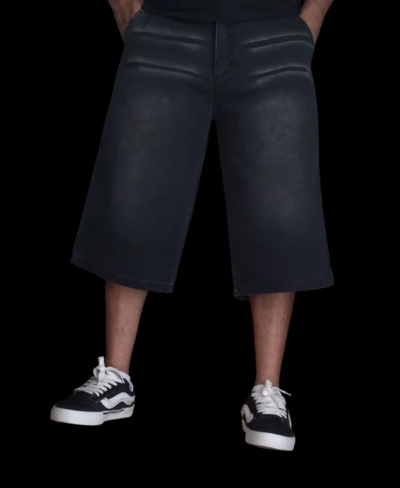Bermuda Baggy Negro Foc. con Bigotes