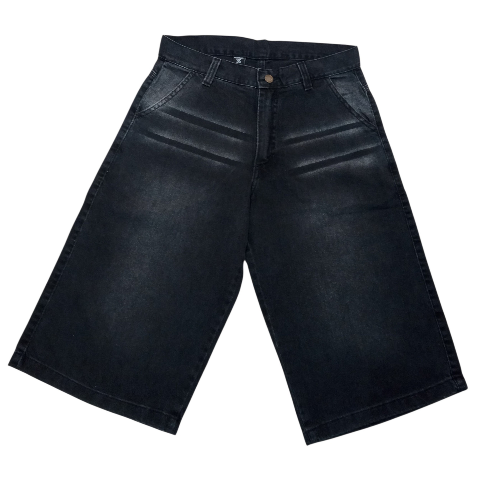 Bermuda Baggy Negro Foc. con Bigotes - Imagen 2