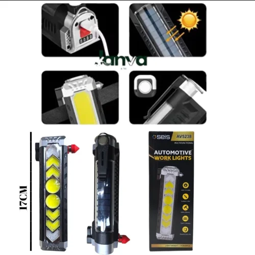 Linterna Minera Solar Led Recargable  Multifuncion (av5238)