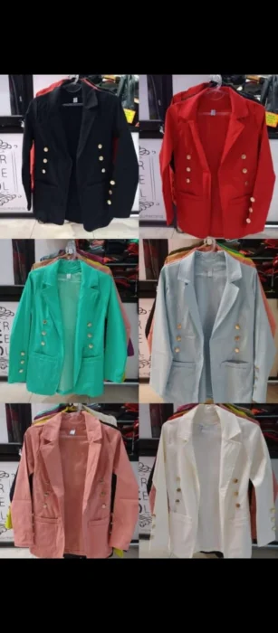 Blazer Largo con Botones de Bengalina Elástizada Talles del 2 al 5