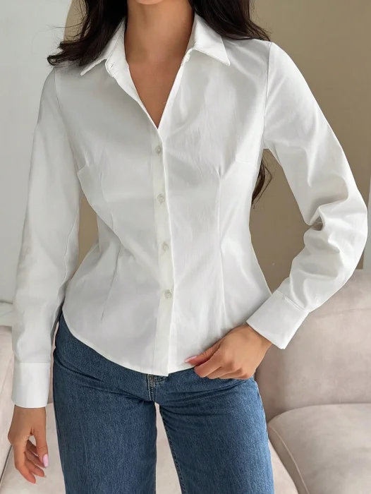 Camisa Lisa Poplin Pinzada