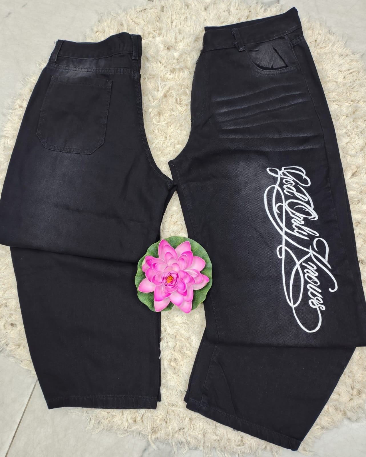 Jeans Baggy Bordado Letras - Imagen 3