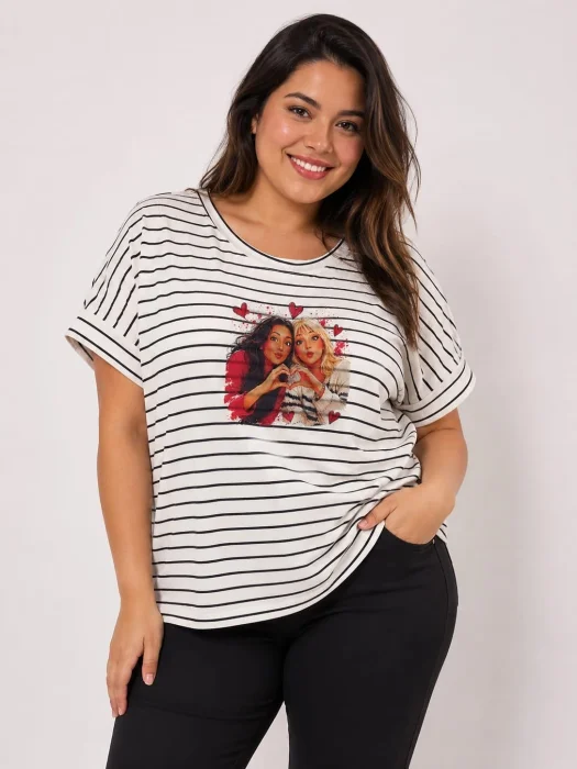 Remera Morley Rayado Estampado