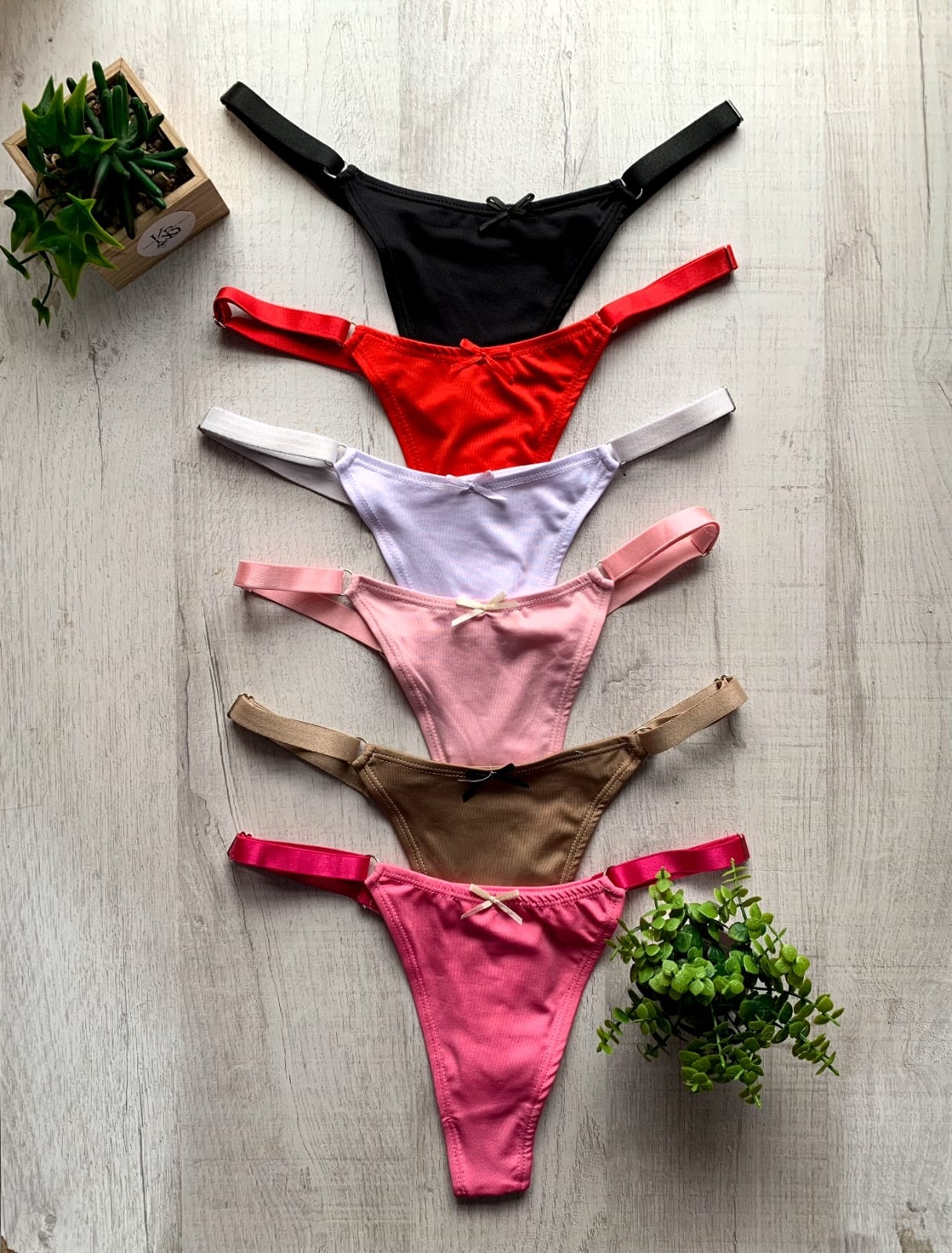 Docena Less en V Lisos Lycra con Moñitos - Imagen 1