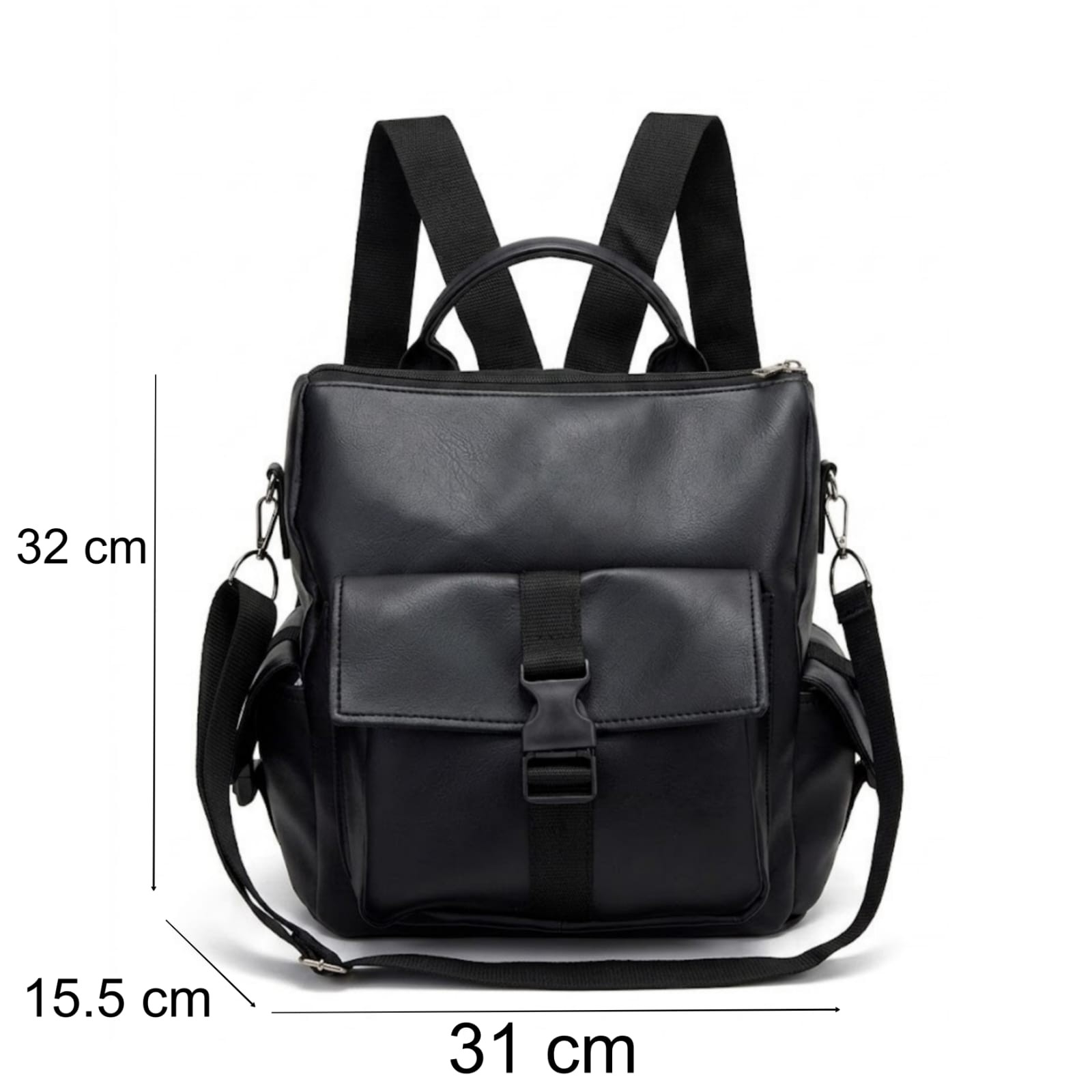 Mochila Bolso Cargo Eco Cuero - Imagen 7
