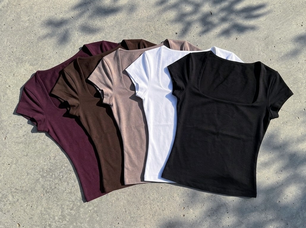 Remera Escote Cuadrado Manga Corta Embolsado - Imagen 2