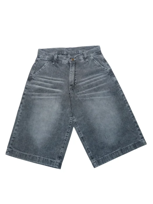 Bermuda Baggy Gris Focalizado con Bigotes