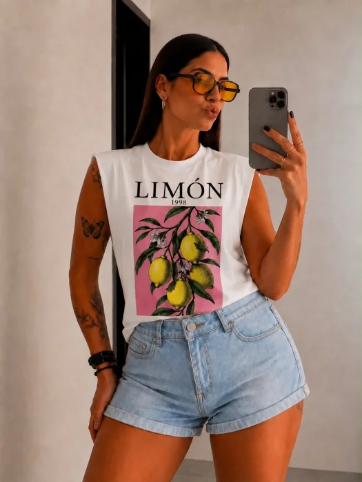 Musculosa Algodón Estampada