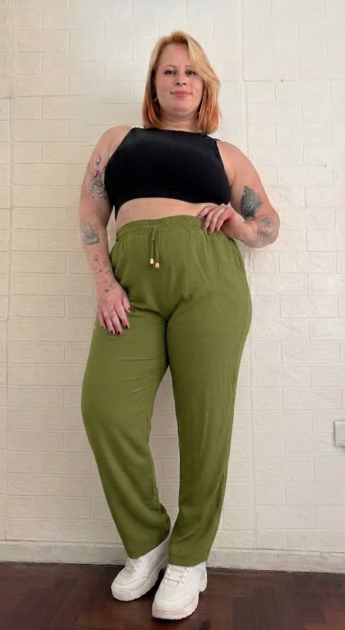 Pantalón Recto Lino Spandex - Imagen 2