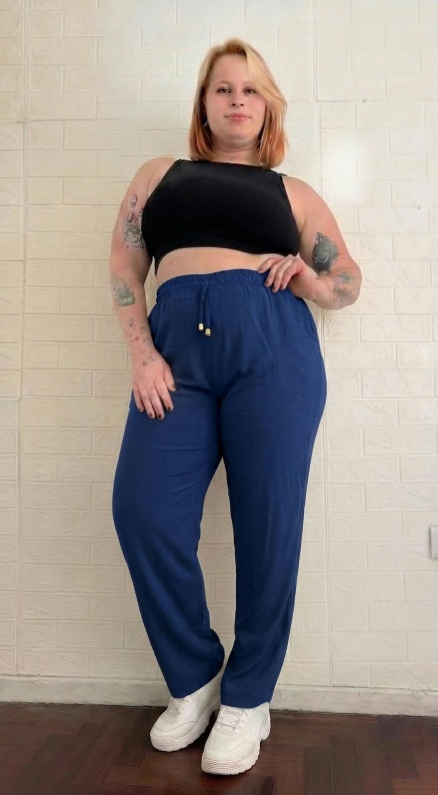 Pantalón Recto Lino Spandex - Imagen 2