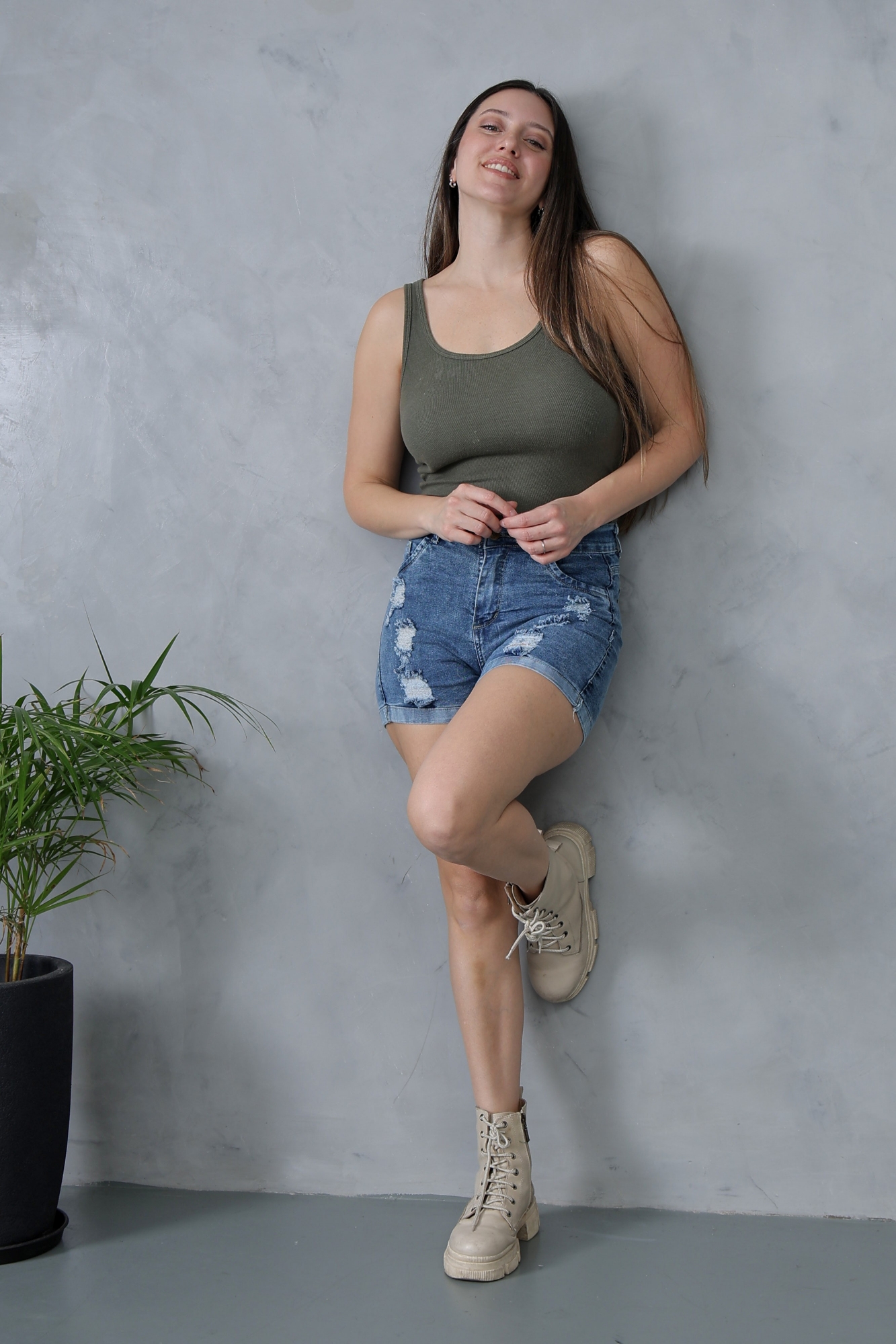 Short Nevado Azul con Rotura - Imagen 2