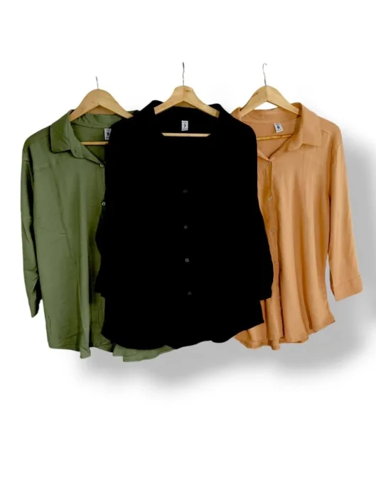 Camisa de Lino Manga 3/4