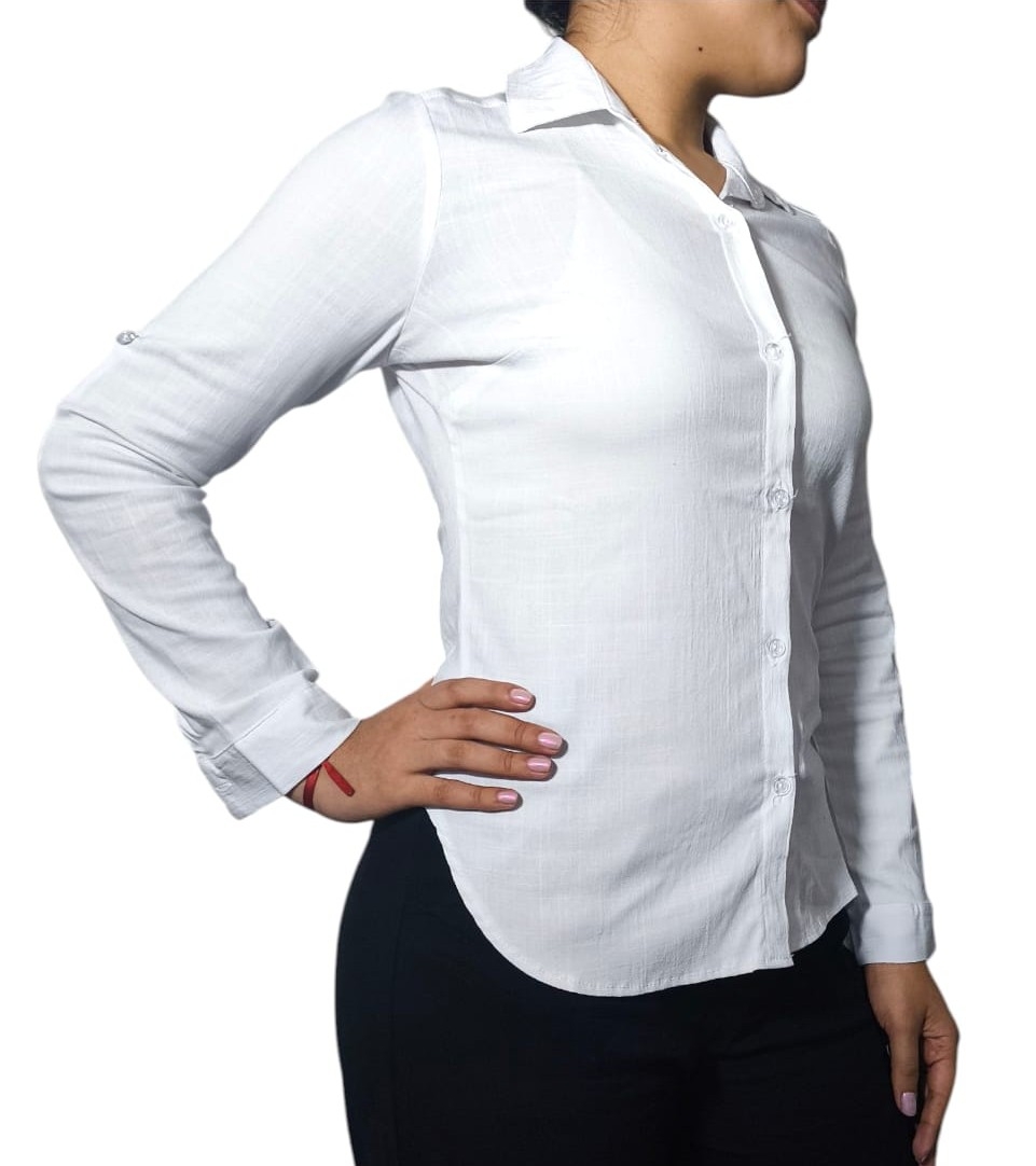 Camisa de Lino Manga Larga Elastizada - Imagen 2