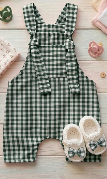 Combo Jardinero y Sandalias con Moño