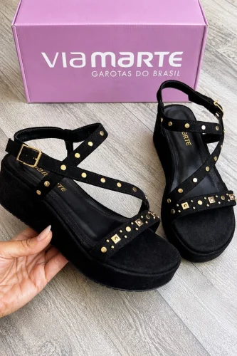Sandalias Plataforma Negra Do Brasil