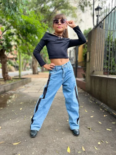 Baggy Azul Lineas Niños