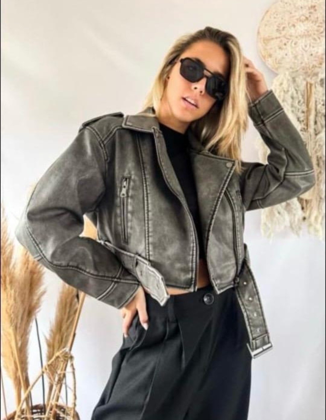 Campera Ecocuero Yd Jaspeado. - Imagen 1