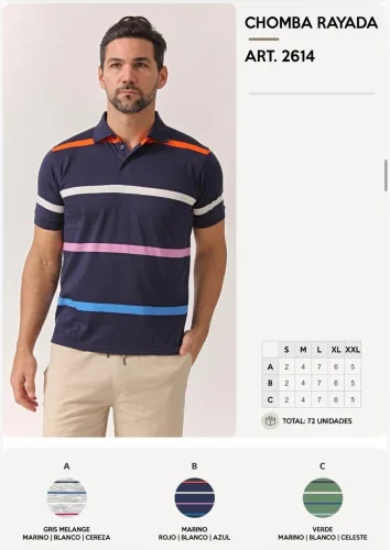 Chombas Rayadas Talle Comun Cod:2614