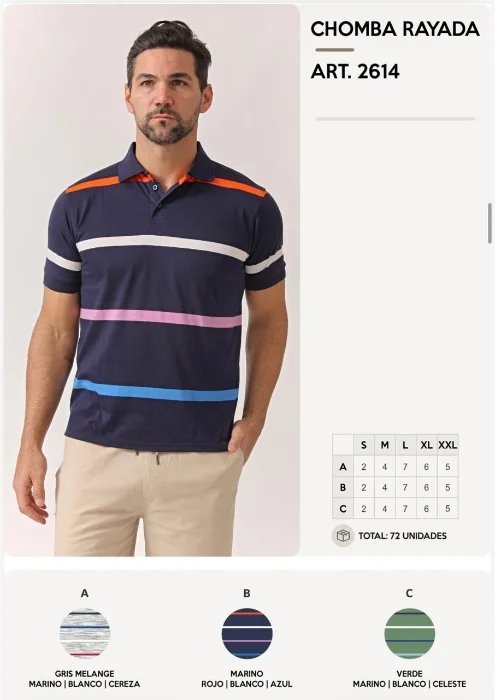 Chombas Rayadas Talle Comun Cod:2614