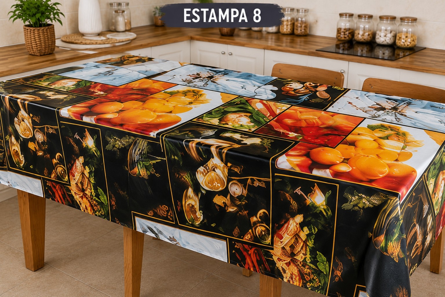 Mantel de Cocina Cuerina Estampado 2m - Imagen 8