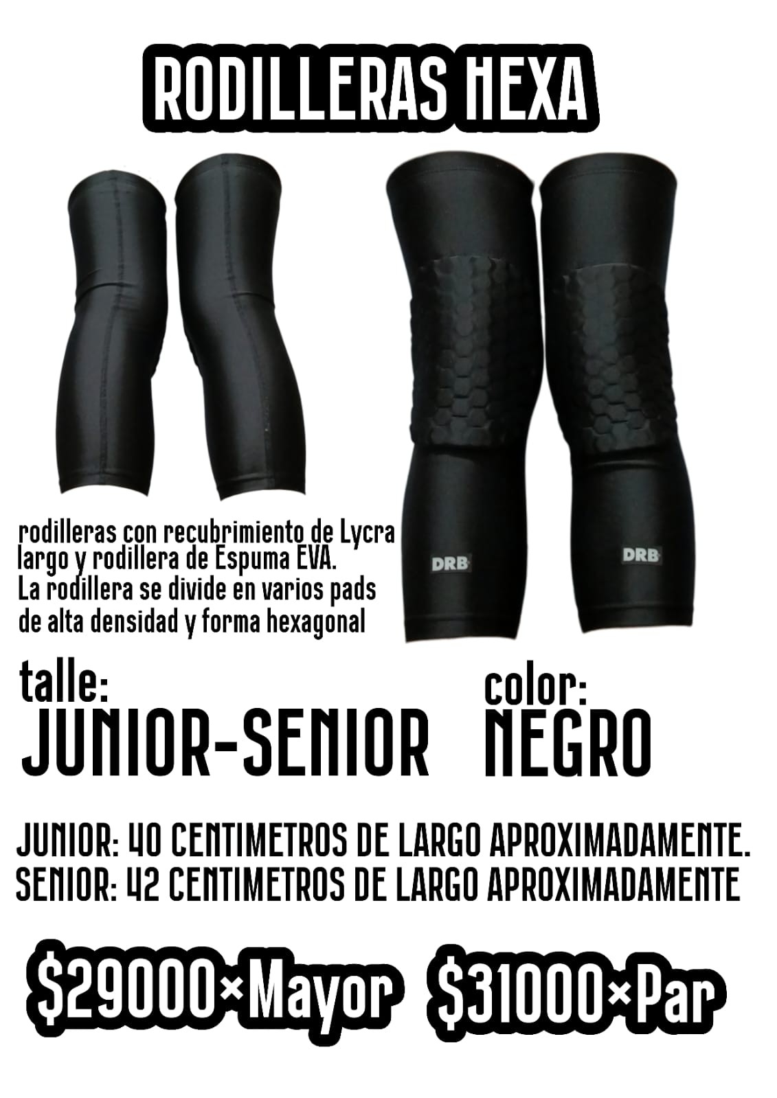Rodilleras Hexa Acolchadas - Imagen 2