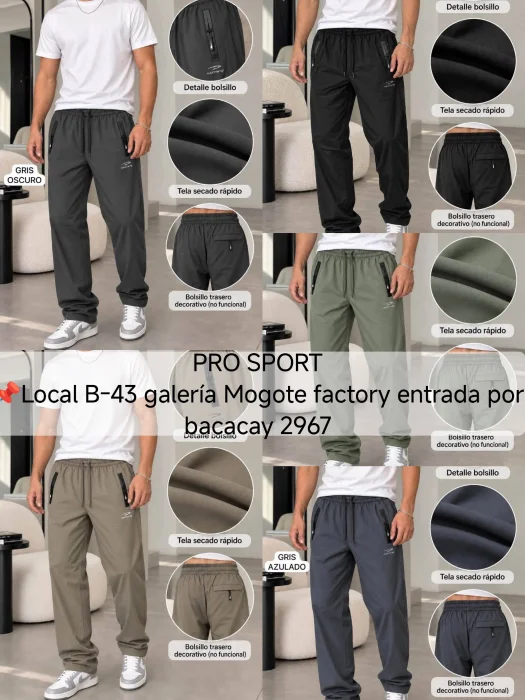 Pantalón Deportivo Secado Rápido con Cierre