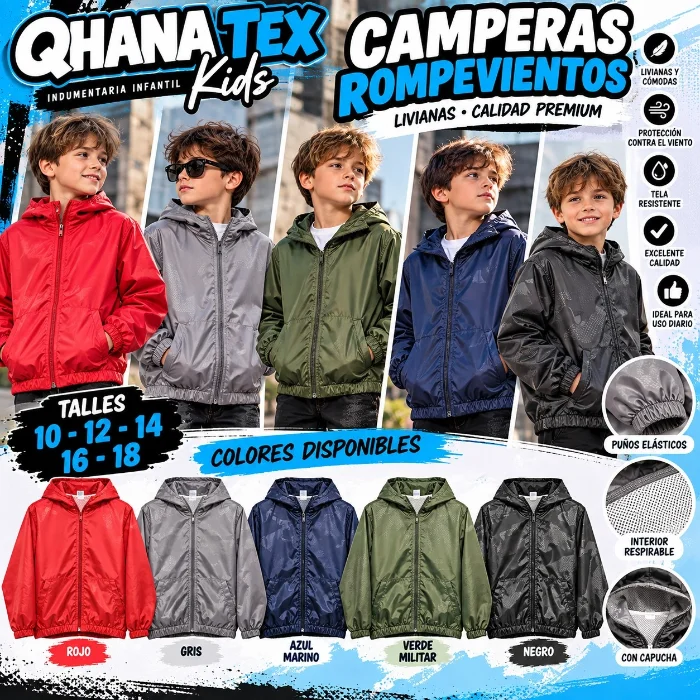 Camperas Rompevientos de Nenes Calidad Premium